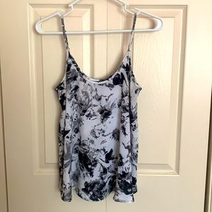 Apt 9 floral black and white cami blouse top